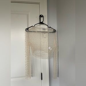 Women’s Size Small Sheer Pearl Top